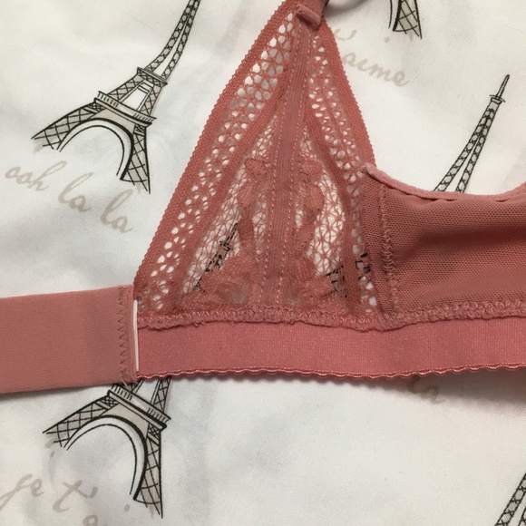 Knix Deep-V Lace Bralette Sz L in Pink Sorbet - Picture 7 of 9